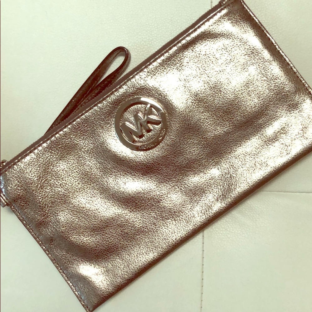 Michael Kors silver clutch